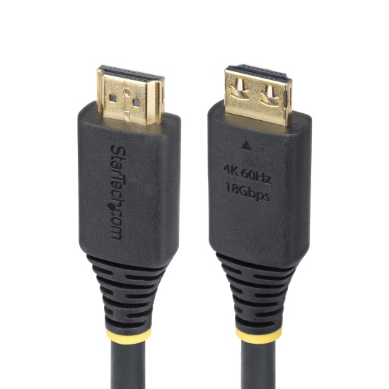 StarTech.com 10ft (3m) High Speed HDMI Cable with Gripping Connectors, 4K 60Hz/1440p 144Hz, HDR10/HDCP 2.2/ARC, 18Gbps, UHD HDMI Cord for TV/Monitor/Display, TPE Jacket Image