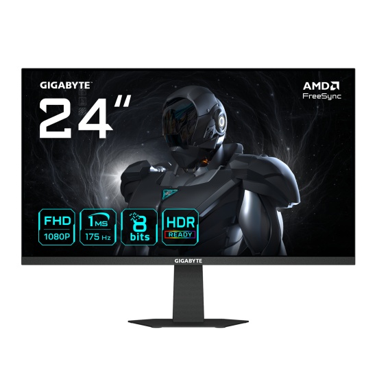 GIGABYTE GS24F14A 24” FHD Gaming Monitor - 1920 x 1080, 175Hz, 1ms, 400 cd/m², FreeSync, HDR Ready, HDMI 2.0, Displayport 1.4 Image