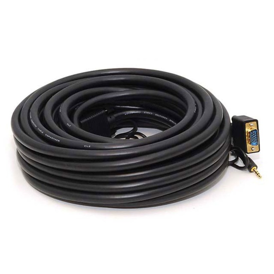 Monoprice VGA-3.5 mm/VGA-3.5 mm, M/M, 15.24 m VGA (D-Sub) + 3.5mm Black Image
