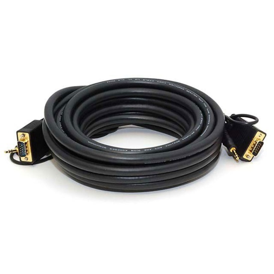 Monoprice VGA-3.5mm/VGA-3.5mm, 7.62 m VGA (D-Sub) + 3.5mm Black Image