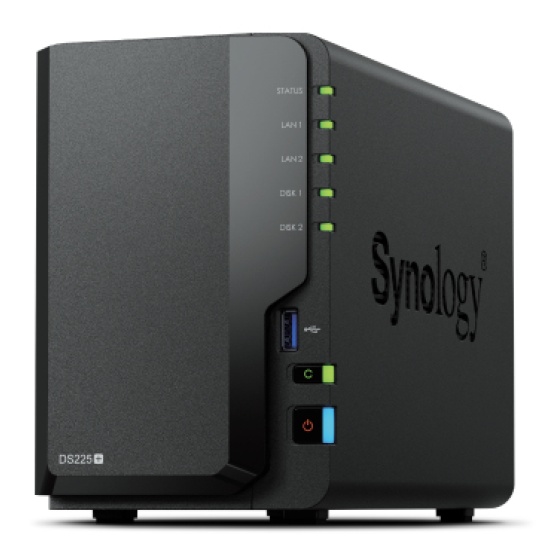 Synology DiskStation DS225+ 2 Bay NAS Desktop Intel® Celeron® J4125 2 GB DDR4 Synology DSM Black Image