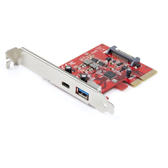 StarTech.com 2-Port 10Gbps USB-A & USB-C PCIe Card - USB 3.2 Gen 2 PCI Express Type C/A Host Controller Card Adapter - USB 3.2 Gen 2 PCIe Expansion Add-On Card - Windows, macOS, Linux - TAA Image