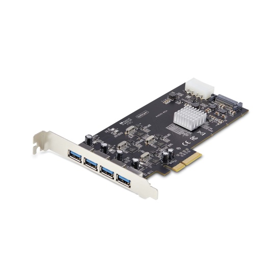 StarTech.com 4-Port USB PCIe Card, USB 3.2 5Gbps, PCI Express Expansion Card with 4x Independent USB Controllers, 4x USB-A Ports, Windows/Linux Image