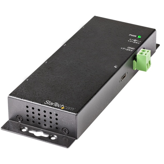 StarTech.com 4 Port USB C Hub 10Gbps - Metal Industrial USB-C Hub - 2x USB-C & 2x USB-A - ESD Surge Protection - USB-C or USB-A Host - Self-Powered Mountable USB 3.2 Gen 2 Type-C Hub - TAA Image