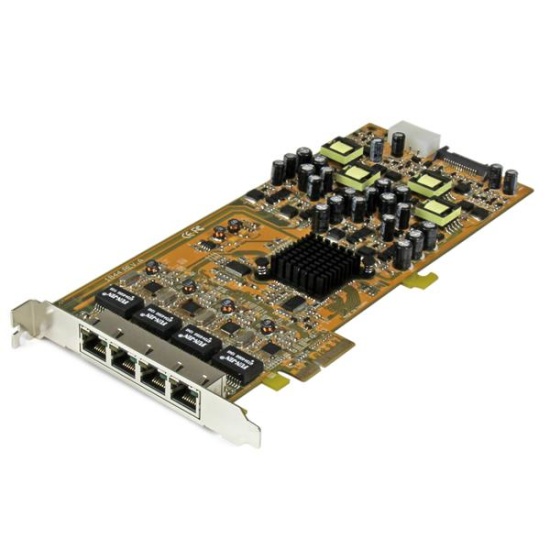 StarTech.com 4 Port Gigabit Power over Ethernet PCIe Network Card - PSE / PoE PCI Express NIC - TAA Image