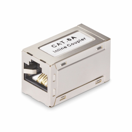 StarTech.com Shielded RJ45 Coupler, Inline Cat6a Coupler, Female to Female (F/F) T568B Pinout, Shielded Ethernet Cable Extension Image