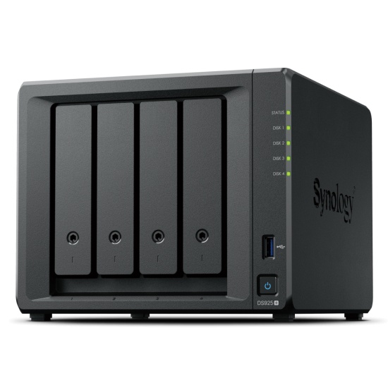 Synology DiskStation DS925+ NAS/storage server Ryzen Embedded V1500B 4 GB DDR4 0 TB Black Image