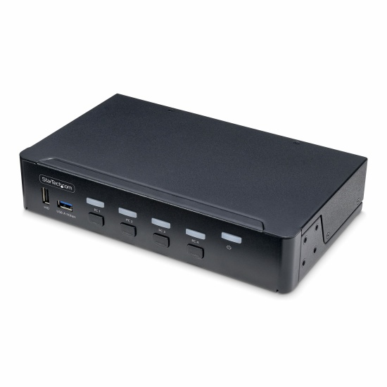 StarTech.com 4-Port DisplayPort KVM Switch, Single 4K 60Hz Monitor, 6x USB Ports, Push-Button & Hotkey Switching, DisplayPort 1.2, OS Independent, TAA Compliant Image