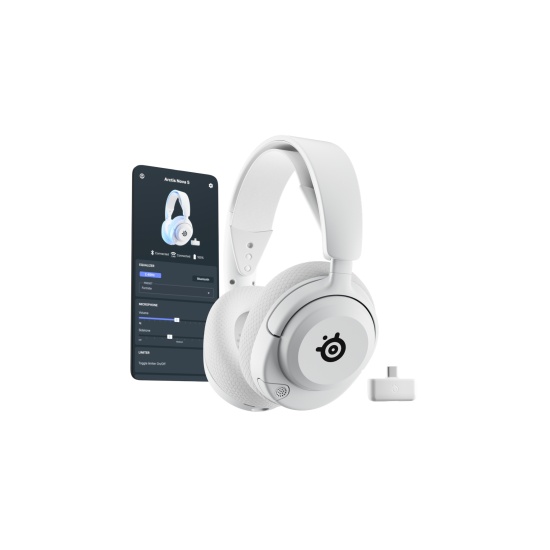 Steelseries Arctis Nova 5P Wireless Headset Head-band Gaming USB Type-C Bluetooth White Image