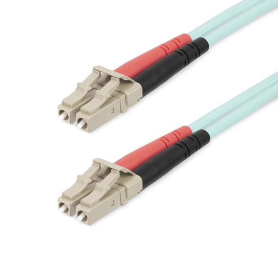 StarTech.com 20m (65ft) LC/UPC to LC/UPC OM4 Multimode Fiber Optic Cable, 50/125µm LOMMF/VCSEL Zipcord Fiber, 100G, Low Insertion Loss - LSZH Fiber Jumper Cord Image
