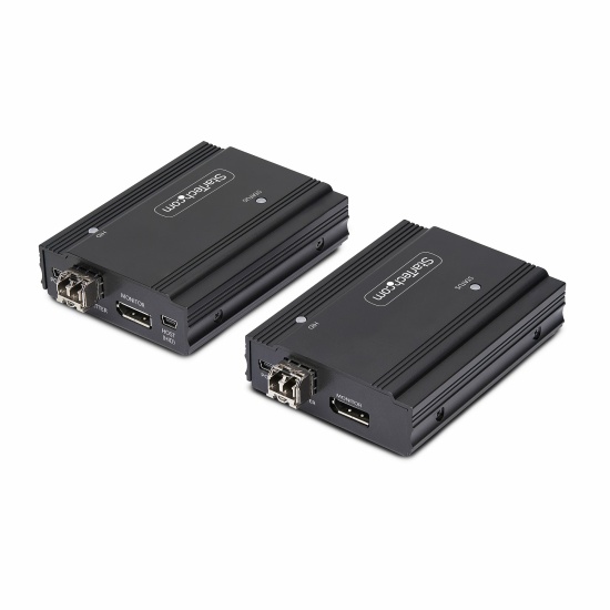 StarTech.com DisplayPort KVM Extender over Fiber Optic, 4K 60Hz, Console Extender Kit, Up to 984ft/300m (Multi-mode) with Pre-installed SFP+ Modules, 3x USB HID - TAA Image