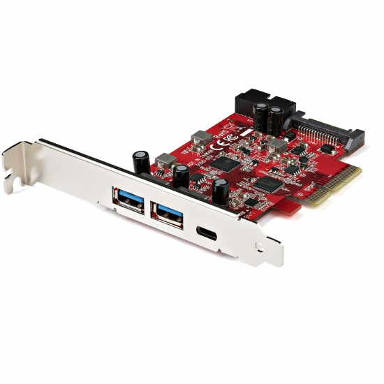 StarTech.com 5-Port USB PCIe Card - 10Gbps USB 3.2 Gen 2 PCIe Card w/ 1x USB-C & 2x USB-A - 1x 2 Port IDC (Internal 5Gbps USB Header Expansion) - USB C PCI Express Controller Card - TAA Image