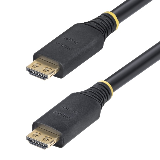 StarTech.com 15m (50ft) Active High Speed HDMI Cable with Gripping Connectors, 4K 60Hz/1440p 144Hz, HDR10/HDCP 2.2/ARC, 18Gbps, UHD HDMI Cord for TV/Monitor/Display, TPE Jacket Image