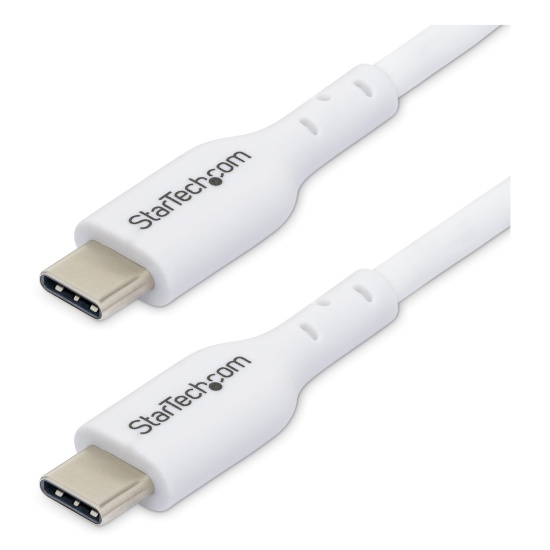 StarTech.com 6.6ft (2m) USB-C Charging Cable, Charge & Sync, 60W (3A) PD, USB 2.0 Laptop Charger Cable - White USB C Charging Cord Image