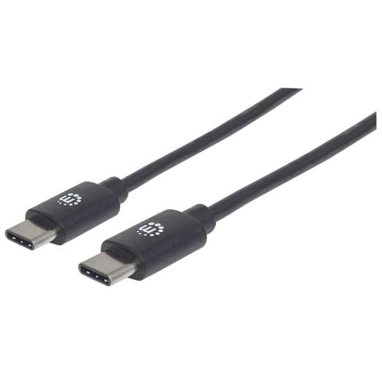 Manhattan USB-C to USB-C Cable, 3m, Male to Male, Black, 480 Mbps (USB 2.0), Hi-Speed USB, Lifetime Warranty, Equivalent to USB2CC3M Image