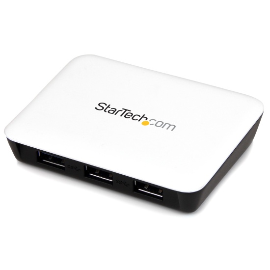 StarTech.com USB 3.0 to Gigabit Ethernet NIC Network Adapter with 3 Port Hub - White Image
