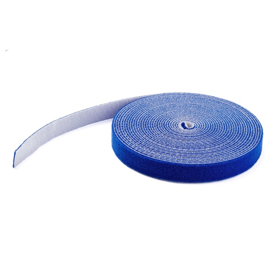 StarTech.com 25ft (7.6m) Hook and Loop Roll, Blue, Cut-to-Size Reusable Cable Ties, Bulk Industrial Wire Fastener Tape, Adjustable Fabric Wraps, Reusable Self Gripping Cable Management Straps Image