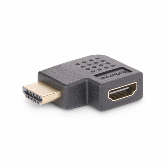 StarTech.com Right Angle HDMI 2.0 Adapter, Male to Female, Horizontal 90-Degree Angled HDMI Port Saver, 4K 60Hz, High Speed HDMI Connector Extension, M/F Image