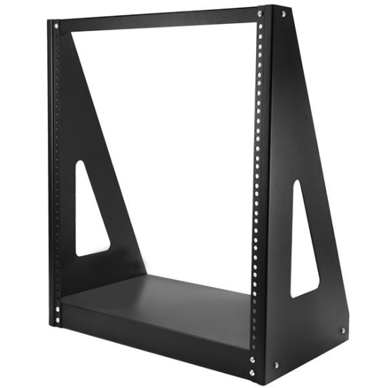 StarTech.com 12U 2-Post Open Frame Desktop Server Rack, 19in Compact Space-Saving Floor IT Rack with 350lb (160kg) Weight Capacity Image