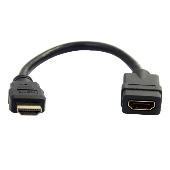 StarTech.com 6in (15cm) HDMI Extension Cable - Short HDMI Cable Male to Female - 4K HDMI Cable Extender - 4K 30Hz UHD HDMI Port Saver M/F - High Speed HDMI 1.4 - 30AWG - HDMI Dongle Extender Image