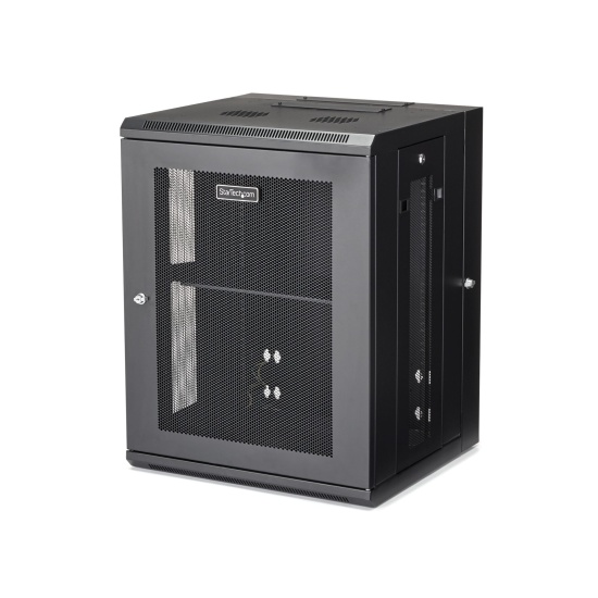 StarTech.com 4-Post 15U Wall Mount Network Cabinet with 1U Shelf, 19