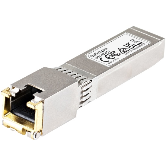 StarTech.com HPE 813874-B21 Compatible SFP+ Module - 10GBASE-T - SFP to RJ45 Cat6/Cat5e - 10GE Gigabit Ethernet SFP+ - RJ-45 30m - HPE BladeSystem, c-Class Image