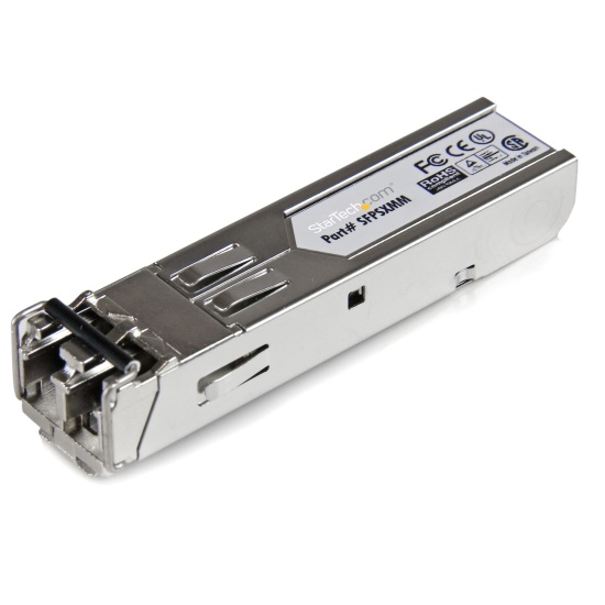 StarTech.com MSA Uncoded SFP Module - 1000BASE-SX - 1GbE Multi Mode Fiber (MMF) Optic Transceiver - 1GE Gigabit Ethernet SFP - LC 550m - 850nm - DDM - TAA Image