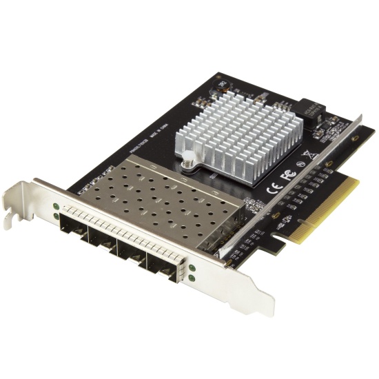 StarTech.com Quad Port 10G SFP+ Network Card - Intel XL710 Open SFP+ Converged Adapter - PCIe 10 Gigabit Ethernet Server NIC - 10GbE Fiber Optic LAN Card - Dell PowerEdge HPE ProLiant Image