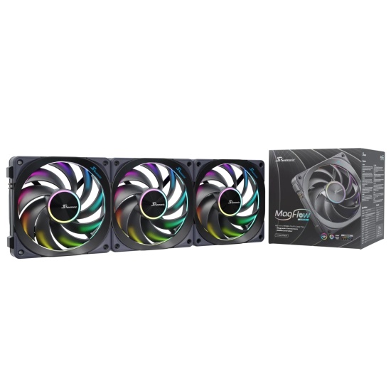 Seasonic MagFlow ARGB Computer case Fan 12 cm Black 3 pc(s) Image