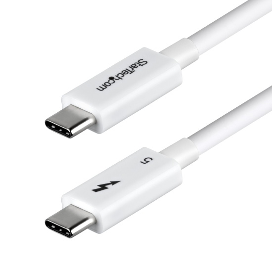 StarTech.com 2.6ft (80cm) Thunderbolt 5 Cable, 80Gbps/Up to 120Gbps, 240W PD, 8K 60Hz, Certified Thunderbolt Cable, Compatible w/Thunderbolt 4/USB4/USB-C - White Image