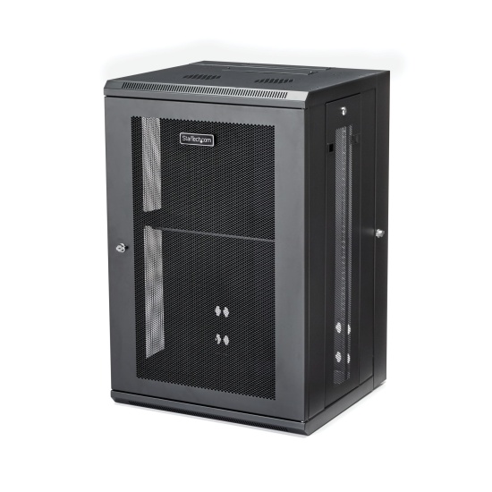 StarTech.com 4-Post 18U Wall Mount Network Cabinet with 1U Shelf, 19
