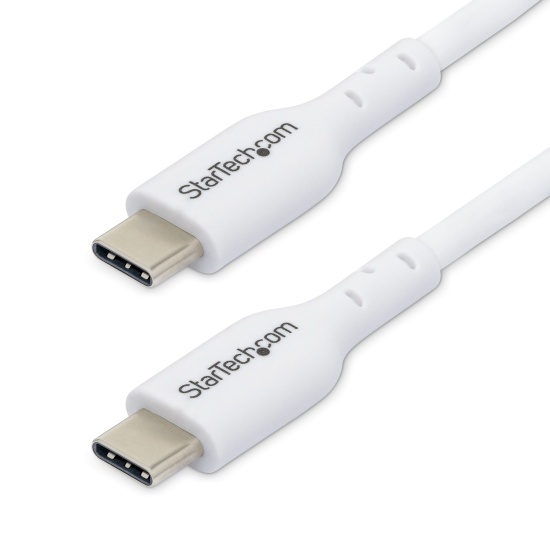 StarTech.com 10ft (3m) USB-C Charging Cable, Charge & Sync, 60W (3A) PD, USB 2.0 Laptop Charger Cable, TPE Jacket - White USB C Charging Cord Image