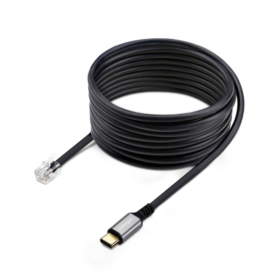 StarTech.com USB-C to RJ9 Adapter for Office Phone Handset or Wired/Wireless Headset, Use Existing Landline Hardware, 6ft/1.8m, For Laptop/Desktop Computer/Mobile Image
