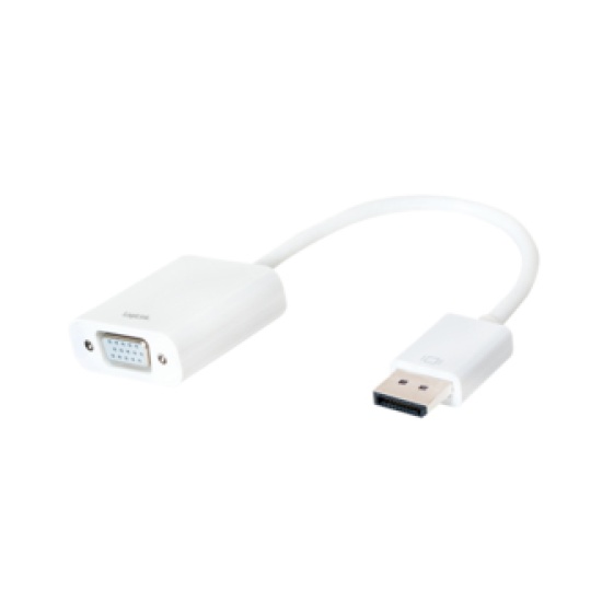 LogiLink CV0059B video cable adapter VGA (D-Sub) DisplayPort White Image