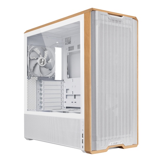 Lian Li Lancool LAN217W computer case Midi Tower White, Wood Image