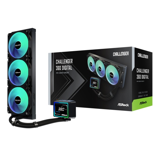 Asrock Challenger 360 Digital Processor Liquid cooling kit 12 cm Black Image