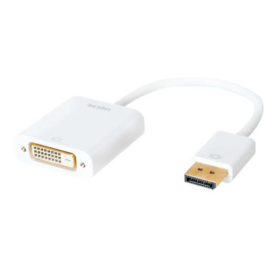 LogiLink CV0058B video cable adapter 0.15 m DisplayPort DVI White Image