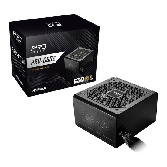 Asrock PRO-650G power supply unit 650 W 24-pin ATX ATX Black Image