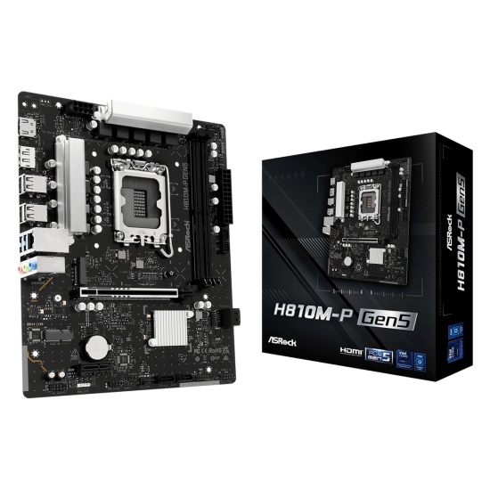 Asrock H810M-P Gen5 Intel H810 LGA 1851 (Socket V1) micro ATX Image