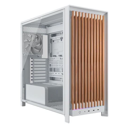 Corsair FRAME 5000D WOOD RS Midi Tower Walnut, White Image