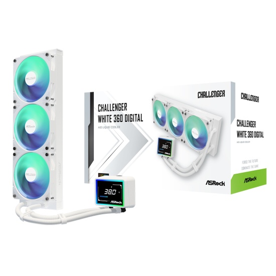 Asrock Challenger White 360 Digital Processor All-in-one liquid cooler 12 cm Image