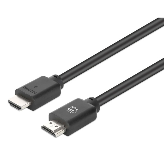 Manhattan HDMI 4K@60Hz Cable with Ethernet, 5m, Suitable for ALL 4K & 1080p/HD uses - when upgrading now or have it ready for when you need it, Male to Male, Black, Ultra HD 4k x 2k, Lifetime Warranty, Premium High Speed, Equivalent to HDMM5MP Image