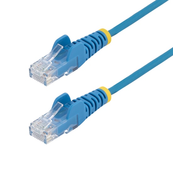 StarTech.com 5m Blue Slim CAT6 Ethernet Cable, Snagless, 100W PoE, UTP, LSZH, 28AWG Pure Bare Copper Wire, Slim RJ45 Network Patch Cord w/Strain Reliefs, Individually Tested Image