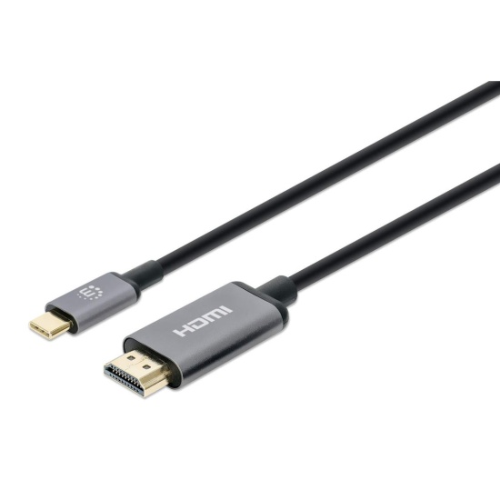 Manhattan USB-C to HDMI Cable, 4K@60Hz, 2m, Black, Male to Male, Three Year Warranty, Equivalent to CDP2HD2MBNL Image