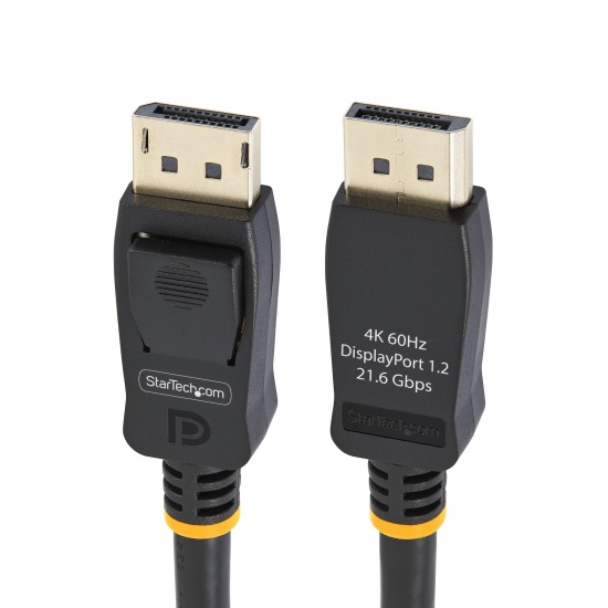 StarTech.com 2m (6.6ft) VESA Certified DisplayPort Cable - 10 Pack - DisplayPort 1.2 Cord with Latches, 4K 60Hz UHD, DP to DP Cable for Monitor, Latching DP Connectors Image