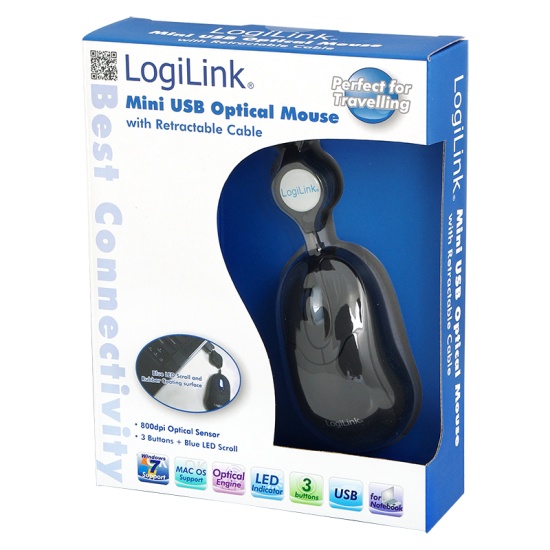 LogiLink ID0016 mouse Ambidextrous USB Type-A Optical 800 DPI Image