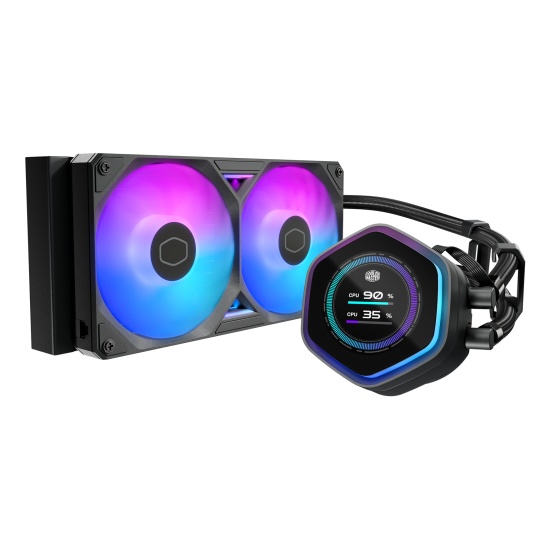 Cooler Master MasterLiquid Atmos II 240 LCD Black Processor All-in-one liquid cooler 12 cm 1 pc(s) Image