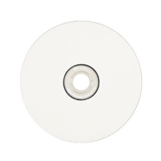 Verbatim DVD+R 4.7GB 16X White Inkjet Printable 100pk Spindle 100 pc(s) Image