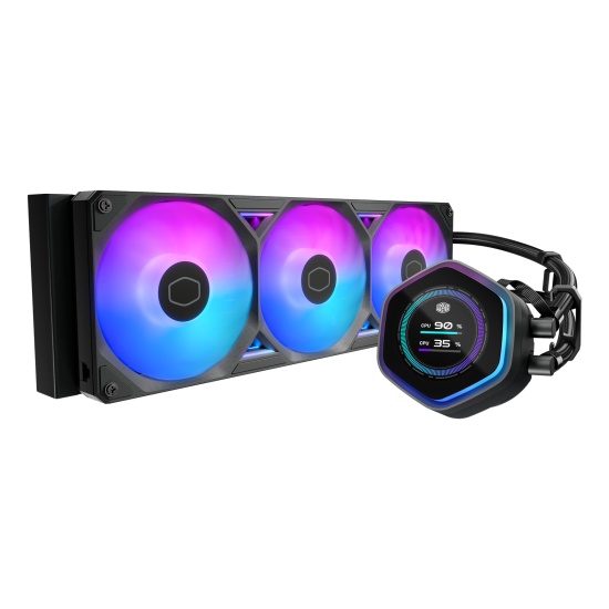Cooler Master MasterLiquid Atmos II 360 LCD Black Processor All-in-one liquid cooler 12 cm 1 pc(s) Image