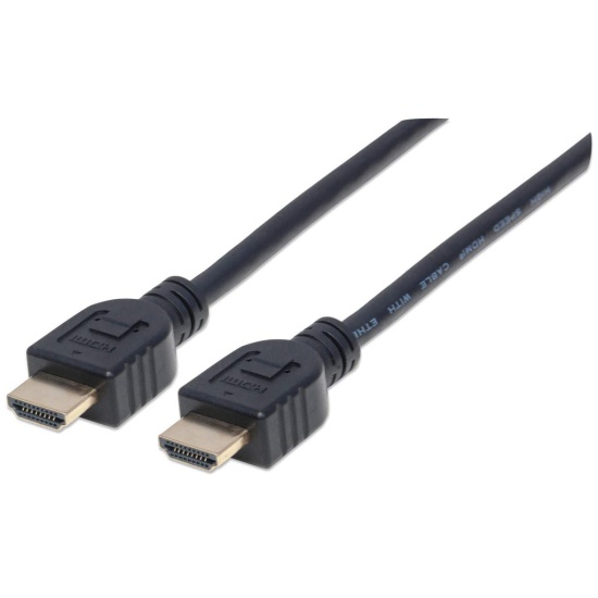 Manhattan HDMI 4K@60Hz Cable with Ethernet - CL3 rated, 1m, Suitable for In-Wall use, For ALL 4K & 1080p/HD uses - when upgrading now or have it ready for when you need it, Male to Male, Black, Ultra HD 4k x 2k, Lifetime Warranty, Premium High Speed Image